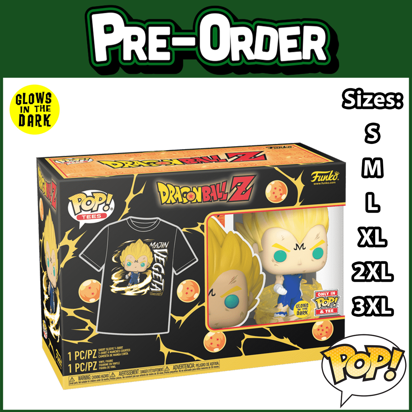 (PRE-ORDER) Funko POP! & TEE Boxset: Dragon Ball Z - Majin Vegeta