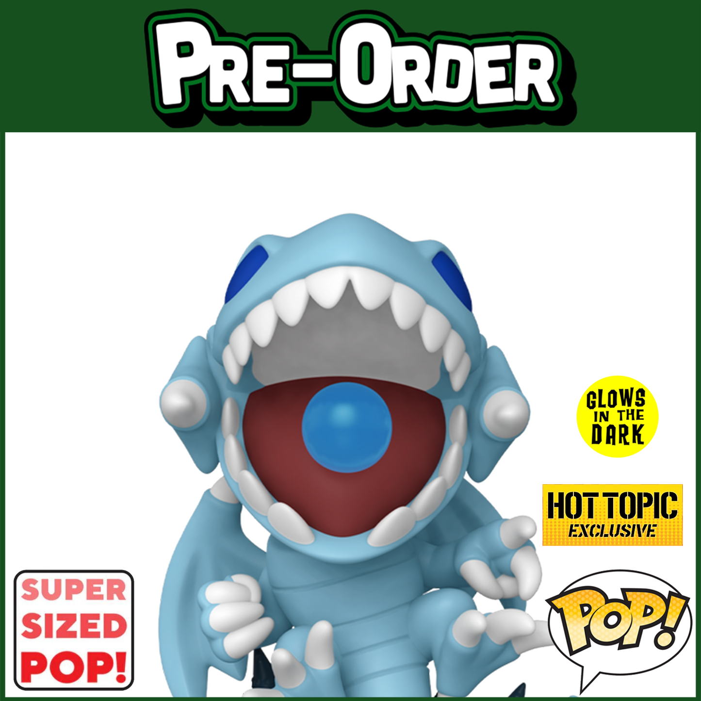 (PRE-ORDER) Funko POP! Animation: Yu-Gi-Oh! - Blue-Eyes Toon Dragon GITD (Hot Topic) #1478