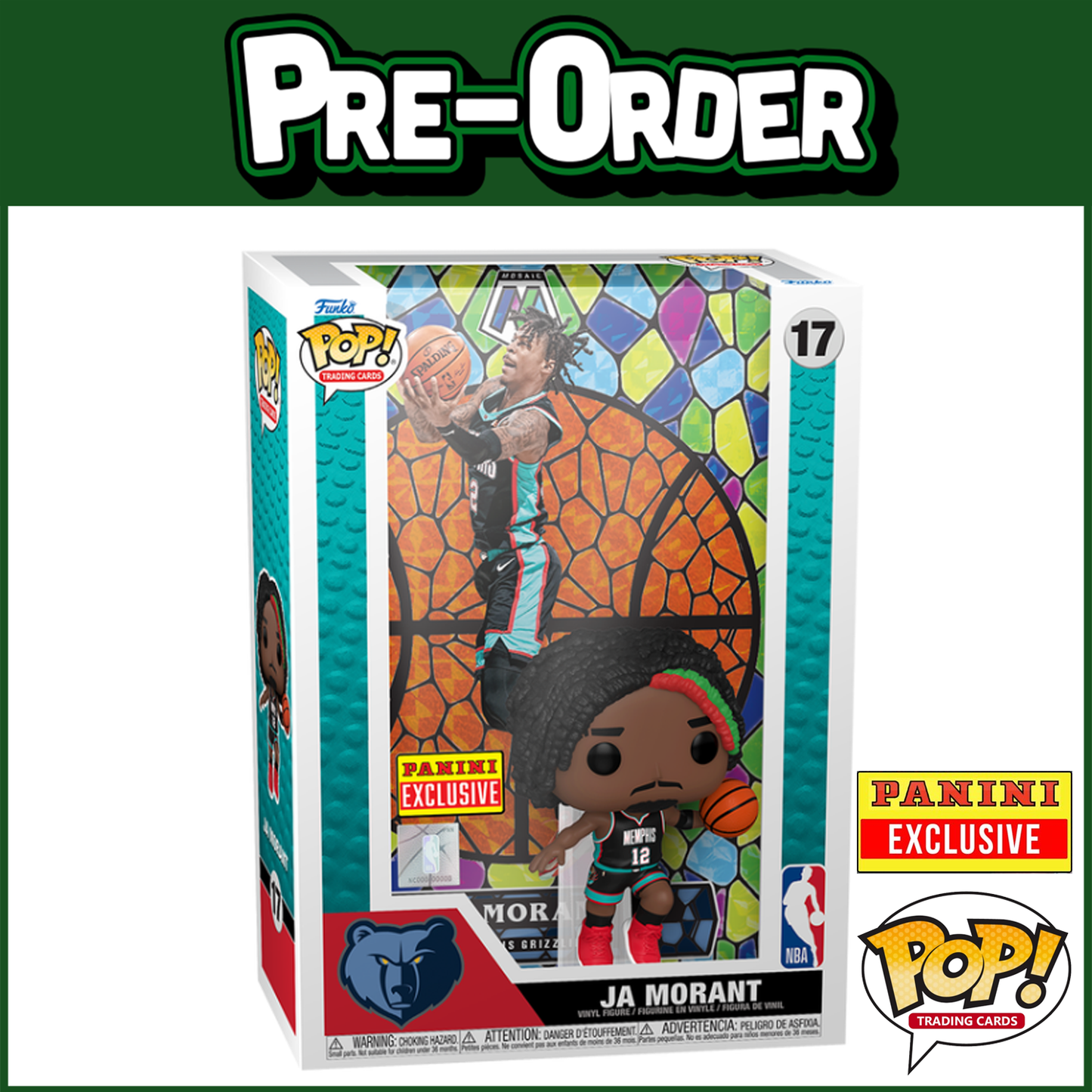 (PRE-ORDER) Funko POP! Trading Cards: Ja Morant - Mosaic Prism #17 (Panini Exclusive)