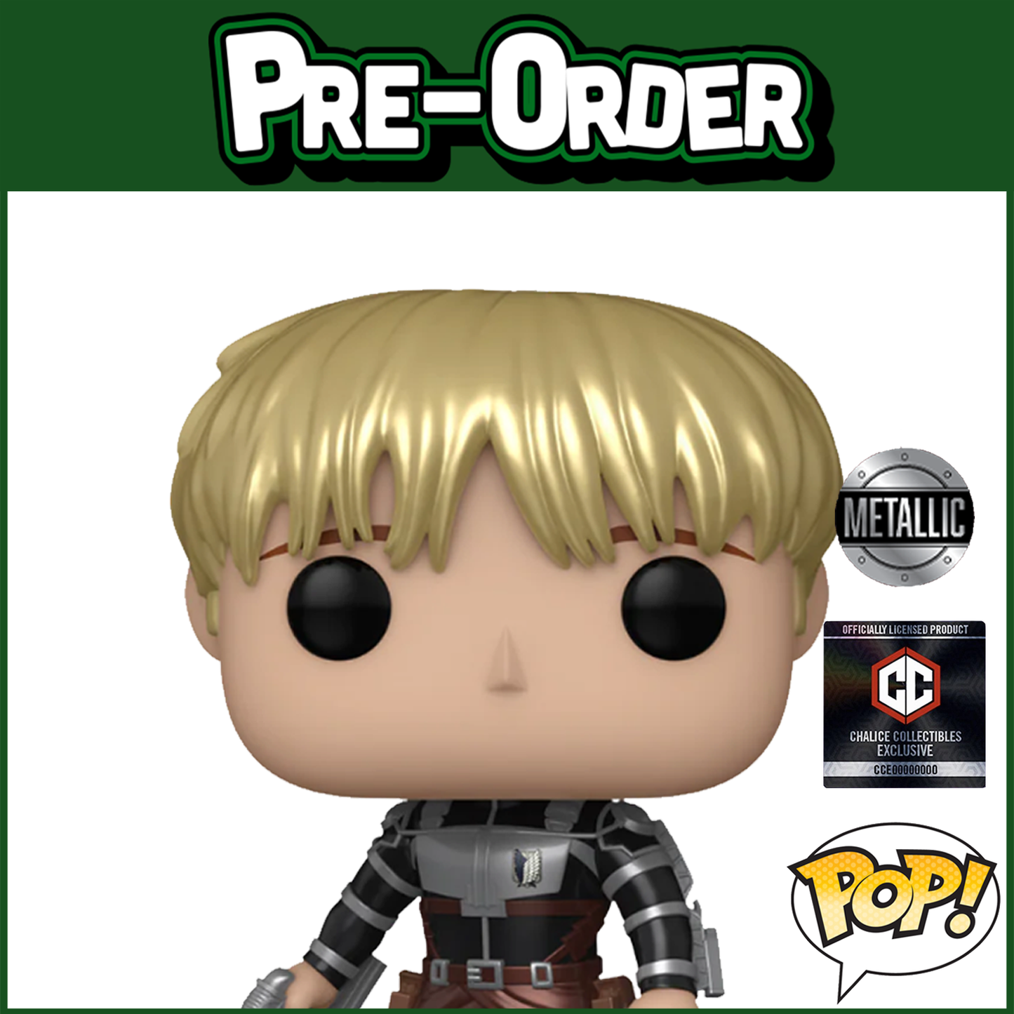 (PRE-ORDER) Funko POP! Animation: Attack on Titan S4 - Armin Arlelt METALLIC (Chalice Collectibles) #1447