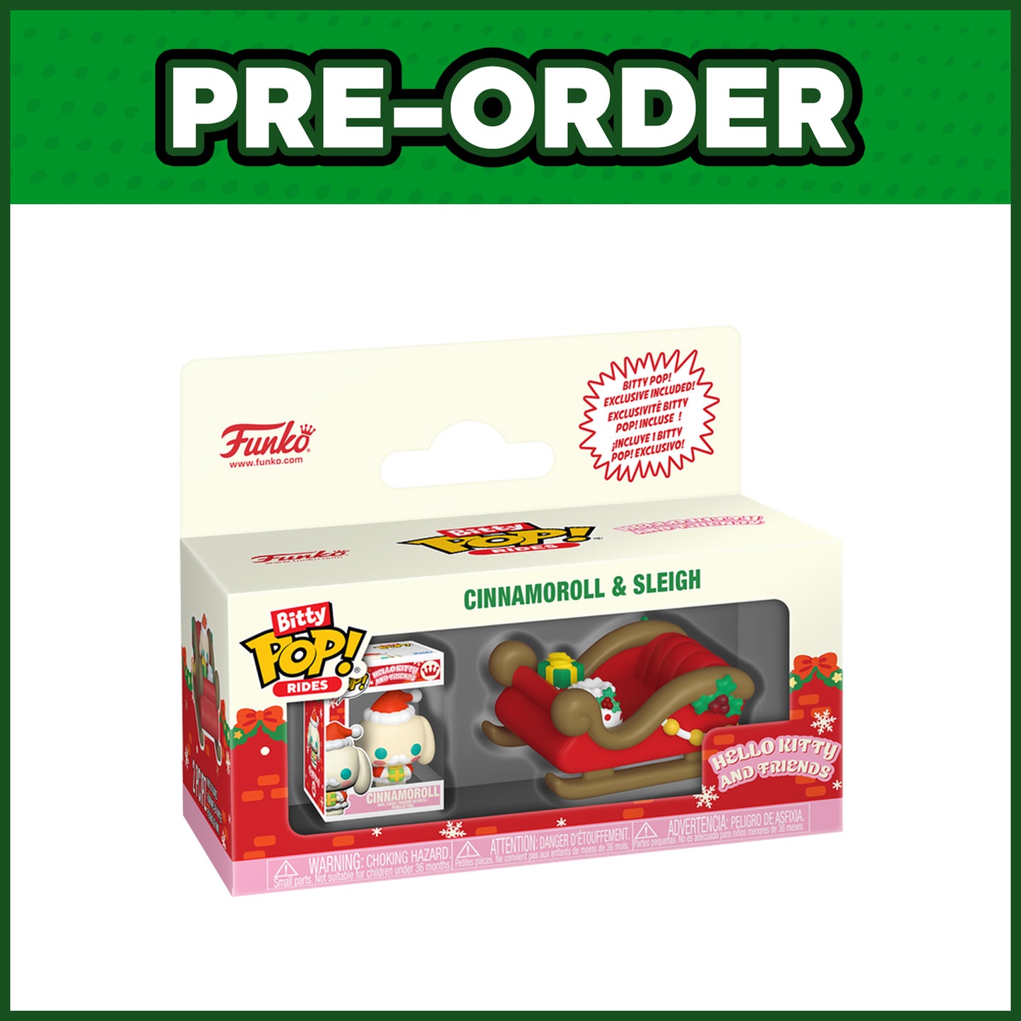 (PRE-ORDER) Funko Bitty POP! Rides: Hello Kitty and Friends - Cinnamoroll & Sleigh