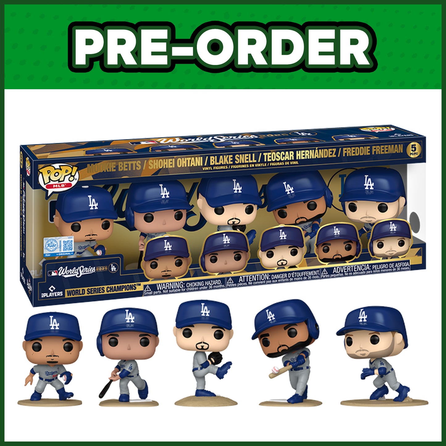 (PRE-ORDER) Funko POP! MLB: Los Angeles Dodgers 2025 MLB World Series Champions 5-Pack