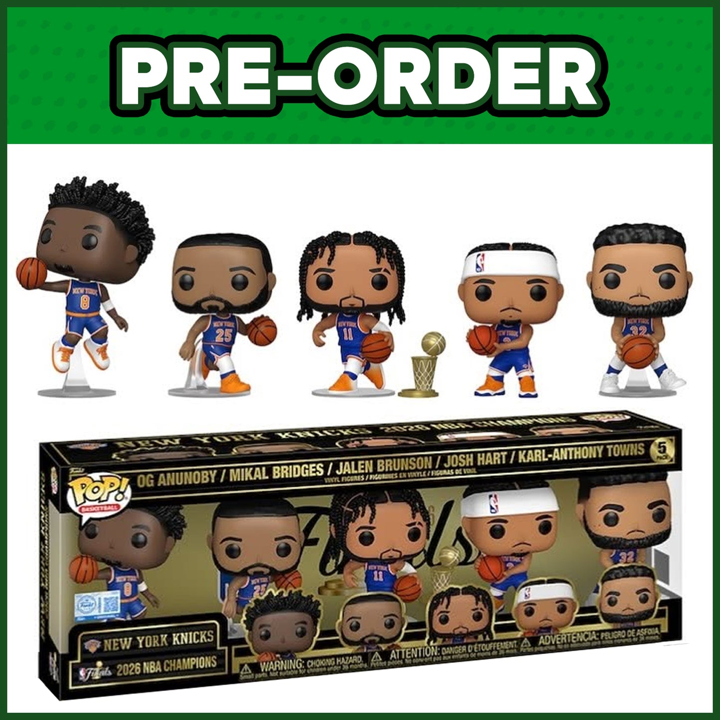 (PRE-ORDER) Funko POP! Basketball: New York Knicks 2026 NBA Champions 5-Pack