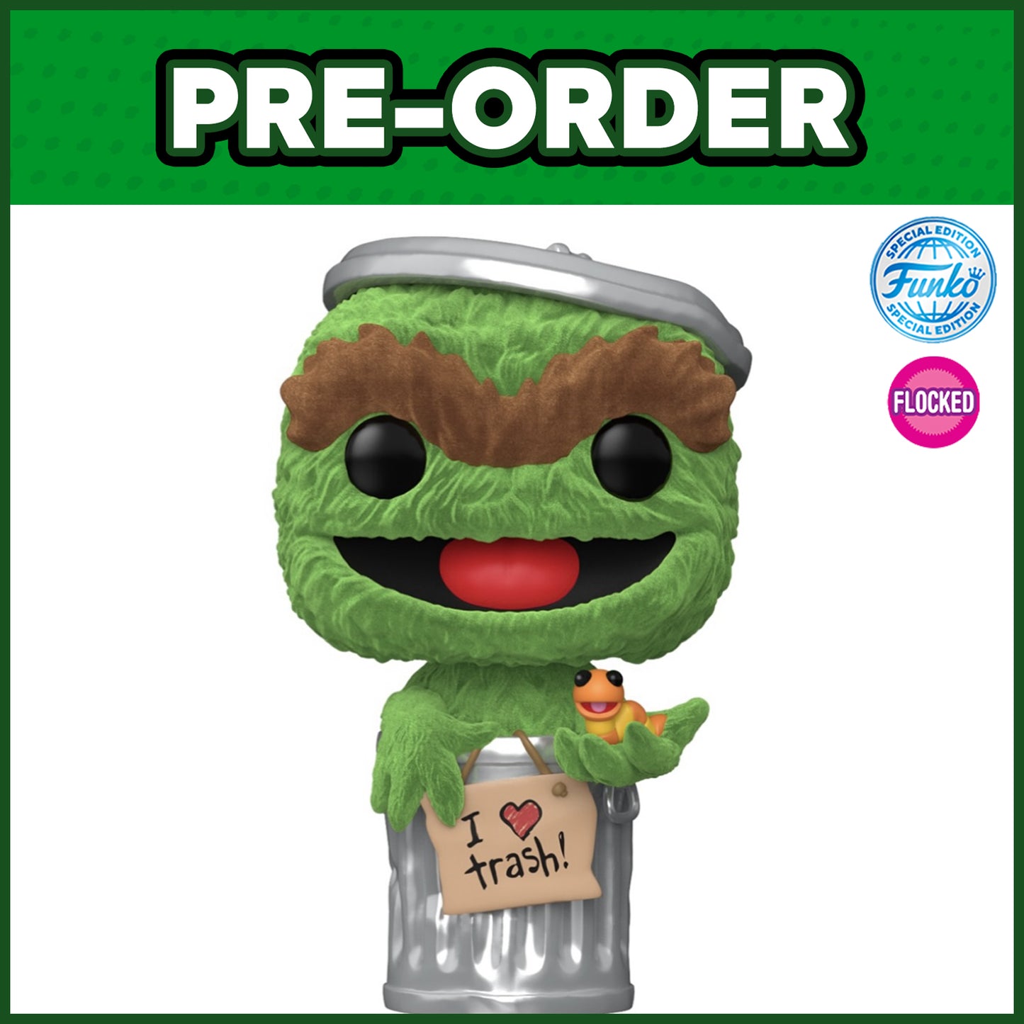 (PRE-ORDER) Funko POP! Television: Sesame Street - Oscar the Grouch FLOCKED #1793 (FSE)