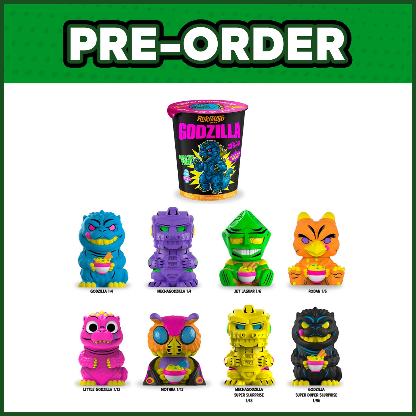 (PRE-ORDER) Rokimoto Cup Random Vinyl Figure - Godzilla Blacklight
