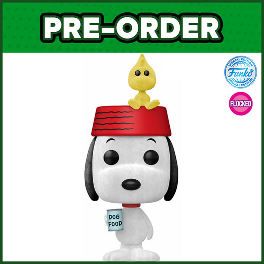 (PRE-ORDER) Funko POP! Animation: Peanuts - Snoopy & Woodstock FLOCKED #2096 (FSE)