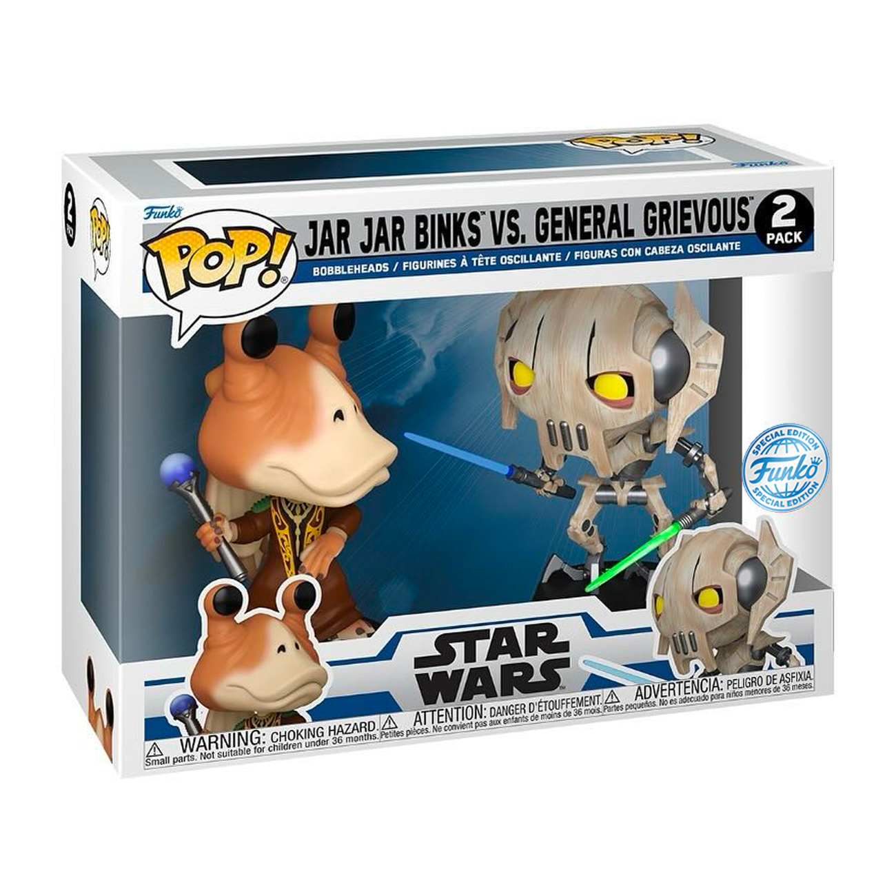 (PRE-ORDER) Funko POP! Star Wars: Jar Jar Binks Vs. General Grievous 2-Pack (FSE)