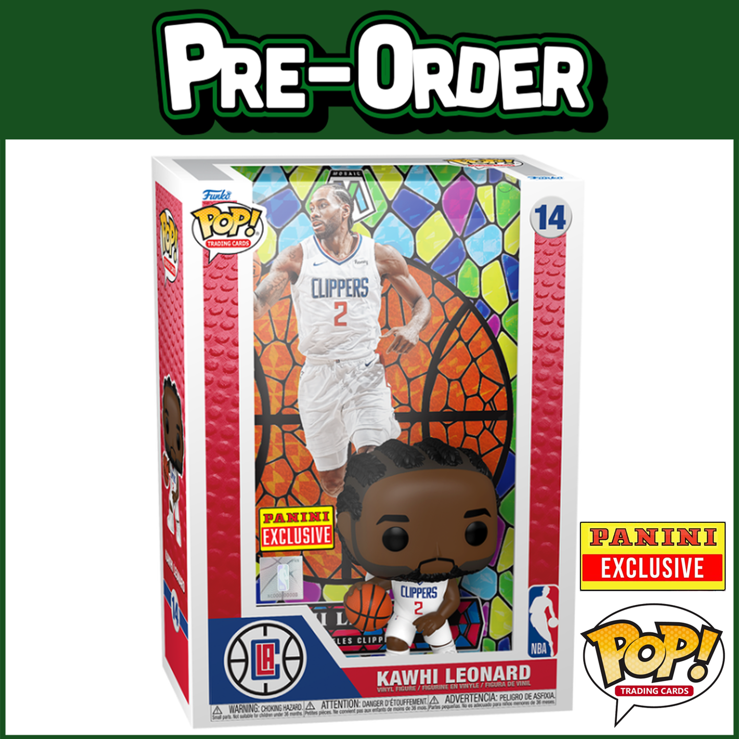(PRE-ORDER) Funko POP! Trading Cards: Kawhi Leonard - Mosaic Prism #14 (Panini Exclusive)