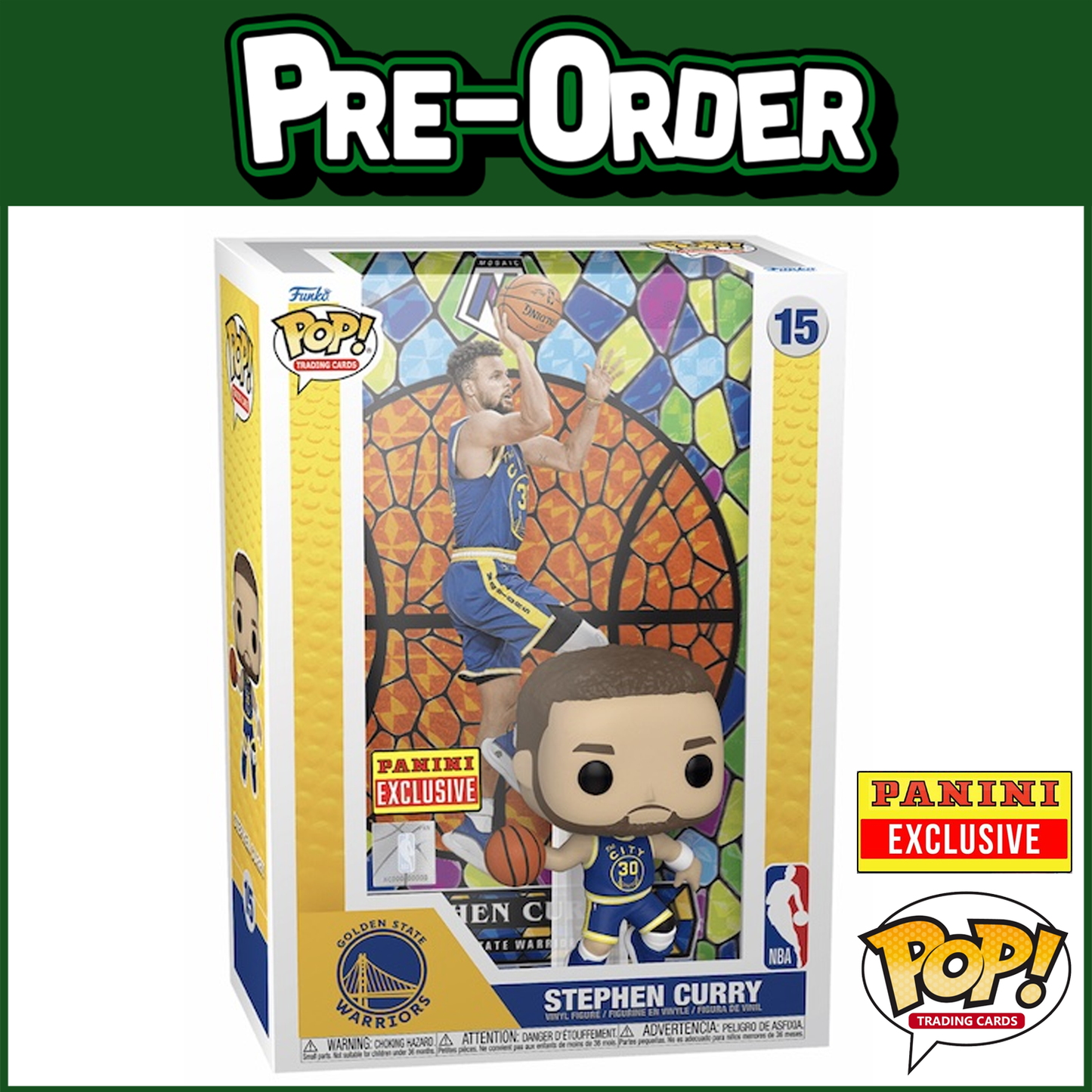 (PRE-ORDER) Funko POP! Trading Cards: Stephen Curry - Mosaic Prism #15 (Panini Exclusive)