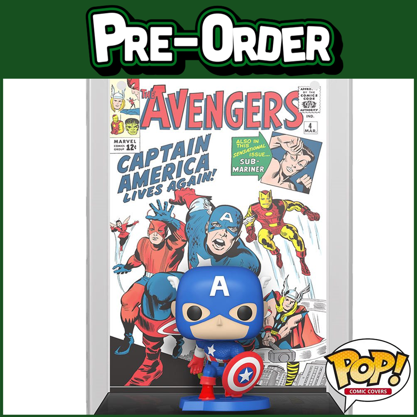 (PRE-ORDER) Funko POP Comic Cover: Marvel - The Avengers #4 (1963) Captain America #27